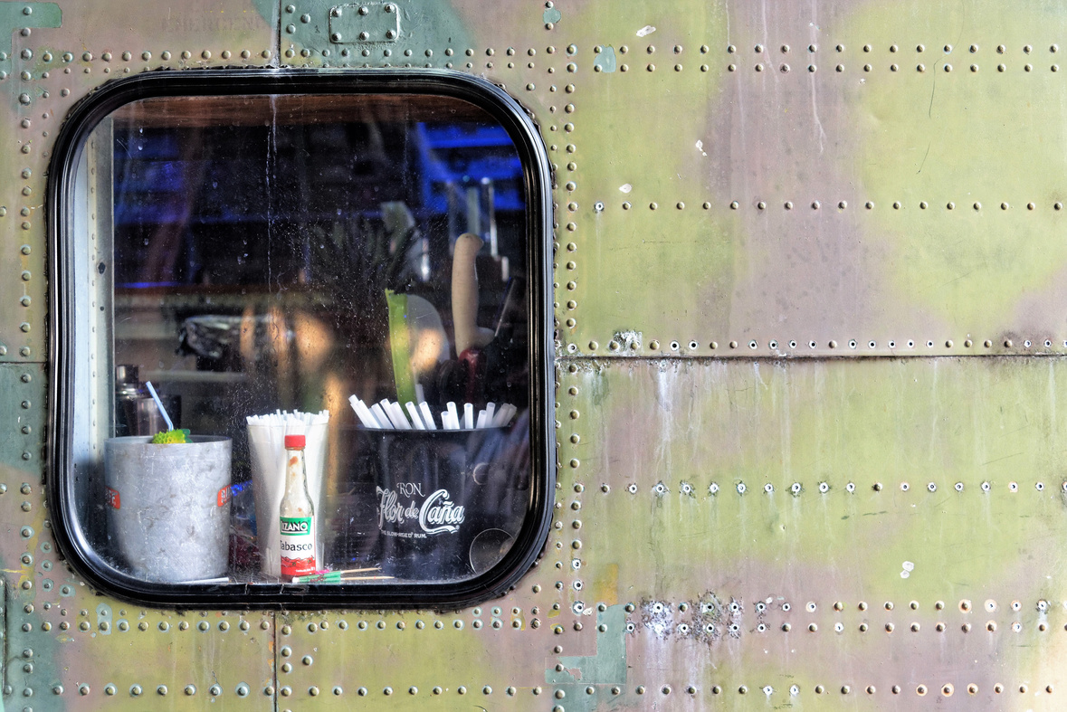 Close Up of Metal Foodtruck 